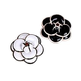 High Quality Enamel Camellia Flower Brooches for Women Lady Wedding Bridal Bouquet Brooch Dresses Pins Fashion Jewellery Party Gifts281h