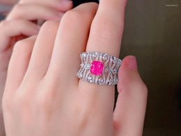 Cluster Rings HJY AGTL Fine Jewellery Real 18K Gold AU750 Natural Pink Spinel 1.54ct Gemstones Diamonds Female Anniversary Gift