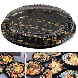 Plates Reusable Recyclable Sandwich Tray Elegant Durable Catering Trays With Lids For Party Sushi Round Platter