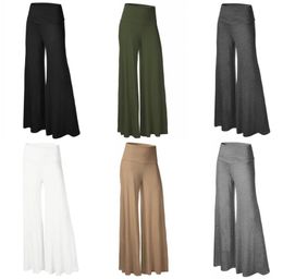 Women Casual High Waist Loose Wide Leg Long Pants Palazzo Dance Trousers S2XL WK50081907688