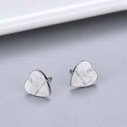 Women Heart Letter Stud Earring Cute Letters Earrings with Stamp Gift for Love Girlfriend Fashion Jewellery Accessories High Quality335P