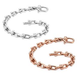 Link Chain CopperLink Cable Hands Bracelets For Women Men Rose Gold Silver Color Circle Bracelet Jewelry Gifts1671