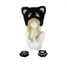 Berets Adult Children Furry Devil Beanie Hat Kitten Year Winter Party Dropship