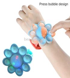 Octopus Fingertip Gyro Toys LED Luminous Wristband Silicone Rebound Bubble Bracelet Watch Anti stress Toy For Kids Adults DD2834970