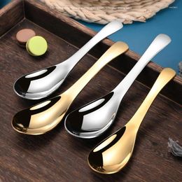 Spoons Stainless Steel Chinese Soup Home Kitchen Deepen Large Capacity Silver Mirror Polished Flatware For Rice Tableware