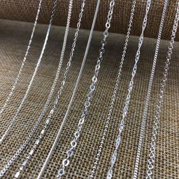 Whole 120pcs lot Mix 10 style Metal Silver Plated Necklaces Chain Diy Fashion Jewelry Necklace For Women Girl Fitting Lobster 339n