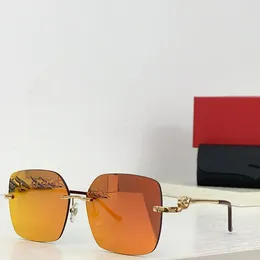 Sunglasses 2024 Square Borderless For Women Designer Summer Men's Fashion UV400 Shadow Oculos