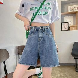 Women's Shorts High Waist Denim Summer Thin 2023 Loose-Fitting Wide-Leg Slim-Fit A- Line Jeans Women