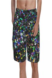 Men039s Shorts Multicolor Sparkle Board Black Glitter Print Beach Male Elastic Waist Cute Swim Trunks Plus SizeMen039s6699548