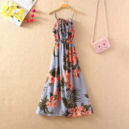 Casual Dresses Women Strap Dress 2023 Summer Female Print Floral Vintage Sleeveless A-line Bohemian Beach Vest Long Maxi