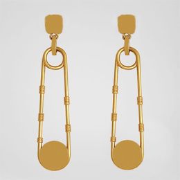 Designer Earings For Women Gold Paper Clip Pendent Earrings Fashion Men Dangle Earring Luxurys Hoops Jewelry V Studs 925 Silver Or253F