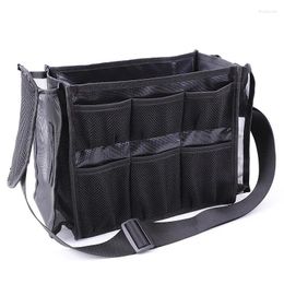 Cosmetic Bags Large Capacity Black Brush Storage Bag Women Artist Waist Hair Stylist Makeup Holder Multifunctional