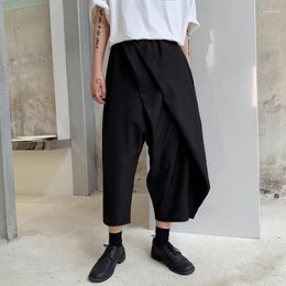 Men's Pants Spring Autumn Irregular Fold Haren Casual Men Eight Young Hairstylist Yamamoto Wind