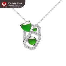 New Design Trends High-End Quality Natural Jade Gold Diamond Nice Green Color Icy Jadeite Pendant Charms