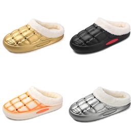 classic fleece thickened warm home cotton slippers men woman gold silver green black orange fashion trend couple outdoor slipper