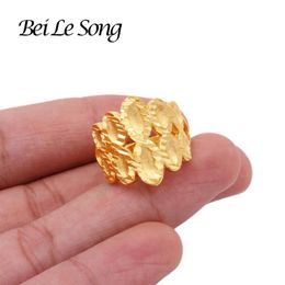 Jewellery ring Dubai 24K gold Colour rings for women wedding party gifts luxury resizable ring African French girls of the rings3436