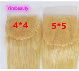 Indian Human Hair 13X6 Lace Frontal 4X4 Closure Part 6x6 Blonde Color Straight 1222inch Yirubeauty 6134646132