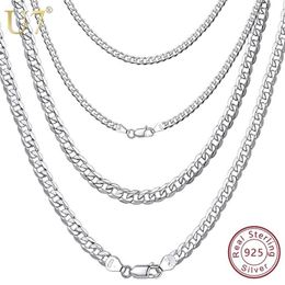 U7 Solid 925 Sterling Silver Chain for Men Women Teen Jewellery Italian Figaro Cuban Curb Chains Layering Necklace SC289 2203263157