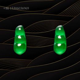 High Quality Rich Bean Jade Stone Jewellery Making Unique Natural Green Jadeite Loose Gem