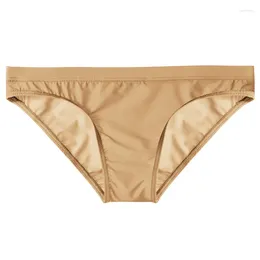 Underpants Men's Low Rise Boxers Bulge Ice Silk Translucent Bikini Skinny Breathable Briefs Seamless Erotic Male