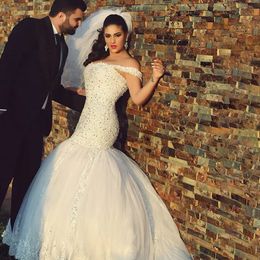 Stunningbride 2024 cathedral train mermaid wedding dress lace appliques sweetheart cap sleeves sparkly beading bodice backless off-the-shoulder bridal gowns