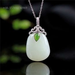 Cross Charm Sterling Sier Gold Plating Natural White For Women Safe Pendant Jade