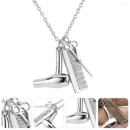 Pendant Necklaces Scissors Comb Necklace Hair Stylist Sweater Chain Teasing Clavicle Metal Barber Hip Hop