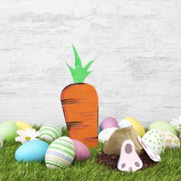 Garden Decorations Easter Carrot Grounding Inserts Plastic Multicolor Yard Sign Props Ornaments Home Festival Decoration