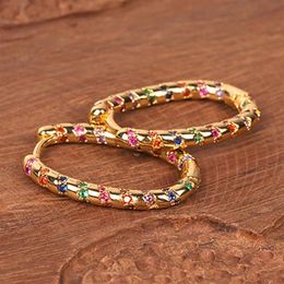 Dangle & Chandelier Circle Hoop Earrings Arab For Women Fashion Colour Crystal Earring Statement Wedding Jewellery Gift333O
