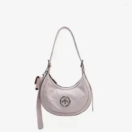 Evening Bags Women Belt Pink Designer Y2k Selenodont Italian Pleated Genuine Leather Hobo Crescent Handbag Fashion Shoulder Crossbody Bag