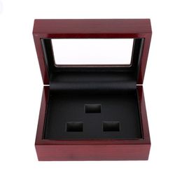 Red Black PU Leather Wooden Box Organizer Portable 12x16x7cm 2-9 Hole Case Championship Sports Ring234q