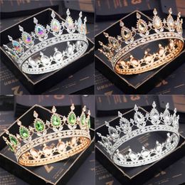 Bride Royal Purple Crystal Queen King Tiaras and Crowns Bridal Pageant Diadem Head Ornament Wedding Hair Jewellery Accessories289b