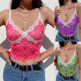 Women's Tanks Fashion Women Sleeveless Casual Vest Strawberry Printed Slim Short Tank Tops Sexy Cosplay For Daddy