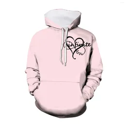 Men's Hoodies Sweatshirts Men And Women's Valentine's Day At Home Casual Loose Long Sleeved Hoodie Couple Blank Sweat Shirts For