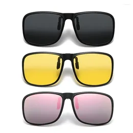 Sunglasses Polarised Flip Up Clip On For Driving Dark UV400 Pochromic Anti Glare Lens Myopia Glasses Car Gafas De Sol