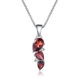 GEM'S BALLET 925 Sterling Silver Birthstone 2 94Ct Natural Garnet Gemstone Pendant Necklace Wedding Fine Jewellery for Women Pa346p