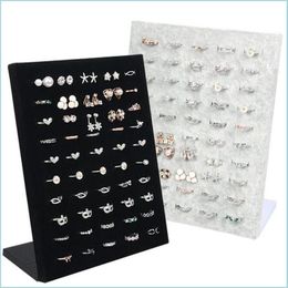 Jewelry Stand Black Gray Veet Display Case Jewelry Ring Displays Stand Board Holder Storage Box Plate Organizer 1241 E3 Drop Deliv242D