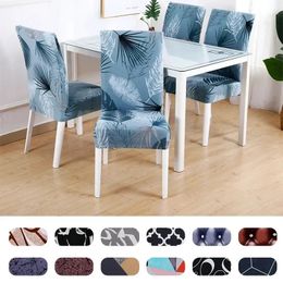 12 Pieces Printed Chair Cover Washable Big Elastic Kitchen Covers Stretch Seat Slipcovers For Dining Room Wedding 231222