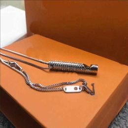 New Men Woman Pendant Necklaces Jewellery new zircon Silver whistle letter necklace fashion personality For birthday gift2443