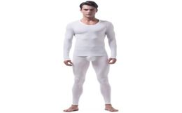 Ice Silk Long Men Thermal Underwear Set Lightweight Thin Mens Pouch Legging Thermo Pyjamas Suit Spandex Breathable Solid15035013871044