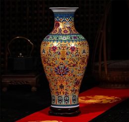 Luxury Jingdezhen Antique Longevity Porcelain Enamel Floor Vase Classical Decoration Large Chinese Vases Ancient Palace Vases LJ208312438