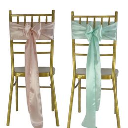 10pcs50pcs100pcs Satin Chair Sash Wedding Party Decor Ribbon Bow Knot Ties Restaurant Christmas Birthday Baby Shower 231222