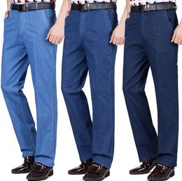 Men's Jeans High-waisted Loose Stretch Business Casual Denim Pants Middle-aged 2023Autumn And Winter