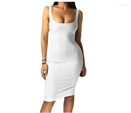 Casual Dresses Summer Sexy Tank Top Dress European And American Plus Size Women's Sleeveless Midi