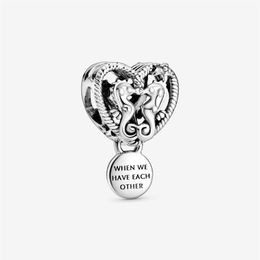 New Arrival 100% 925 Sterling Silver Openwork Seahorses Heart Charm Fit Original European Charm Bracelet Fashion Jewellery Accessori2475