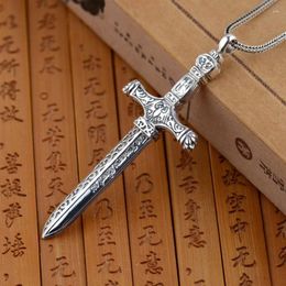 Pendant Necklaces Hip Hop Style Sword Personality Solid Vintage Necklace Men's Qiankun Wholesale