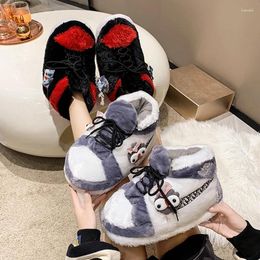 Slippers Cute Winter Home For Women And Men Indoor Cotton Shoes With Non-Slip Soles Flat Comfortable