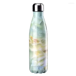 Water Bottles Stainless Steel Cola Bottle Marble Trendy Outdoor Sports Insulated Cup Trend Essential Fashion