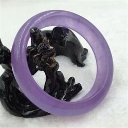 Chinese Beautiful Natural Lavender purple Jade Gems Bangle Bracelet 64MM213L