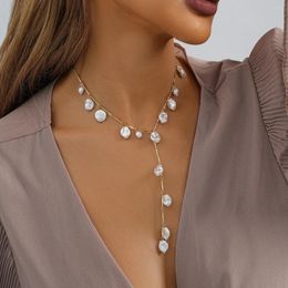 Pendant Necklaces Irregular Imitation Pearl Necklace For Women Niche Design Versatile Women's Jewellery Wholesale Direct Sales